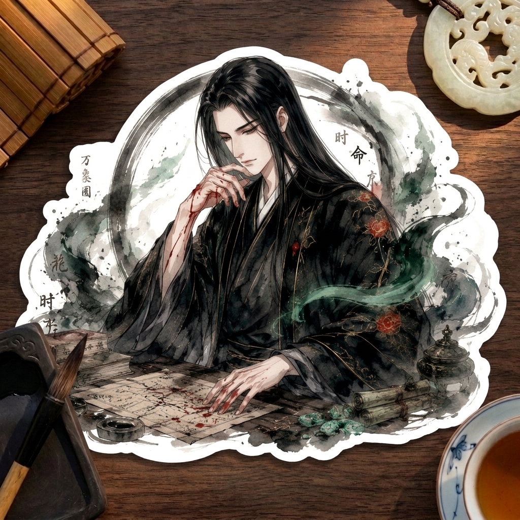 Fang Yuan Ink Watercolor Sticker